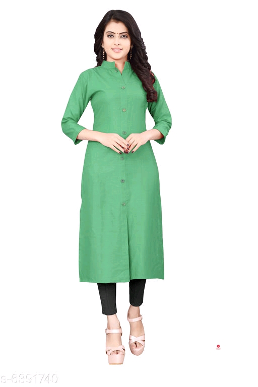 Ruchika Solid Cotton Kurtis