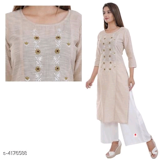Olla Stylish South Cotton Embroidered Women's Kurtis