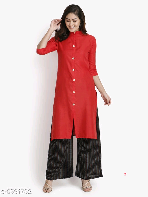 Ruchika Solid Cotton Kurtis