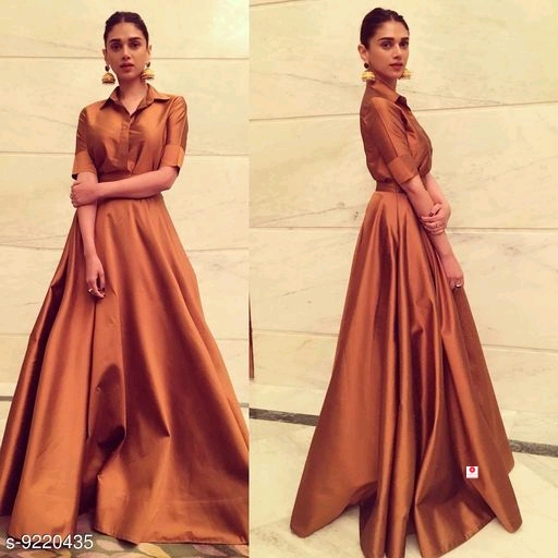 ORANGE TAPETA SILK DESIGNER GOWN