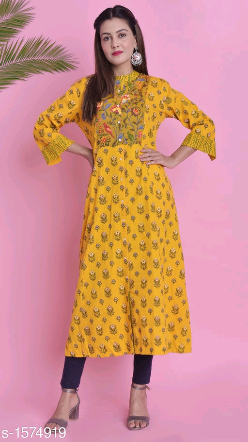 Women's Cotton, Rayon & Khadi A-line Kurtis