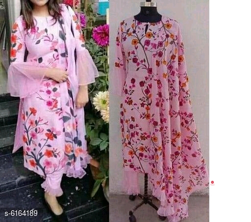 Women's Printed Rayon Kurta set with Pants