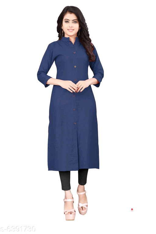 Ruchika Solid Cotton Kurtis