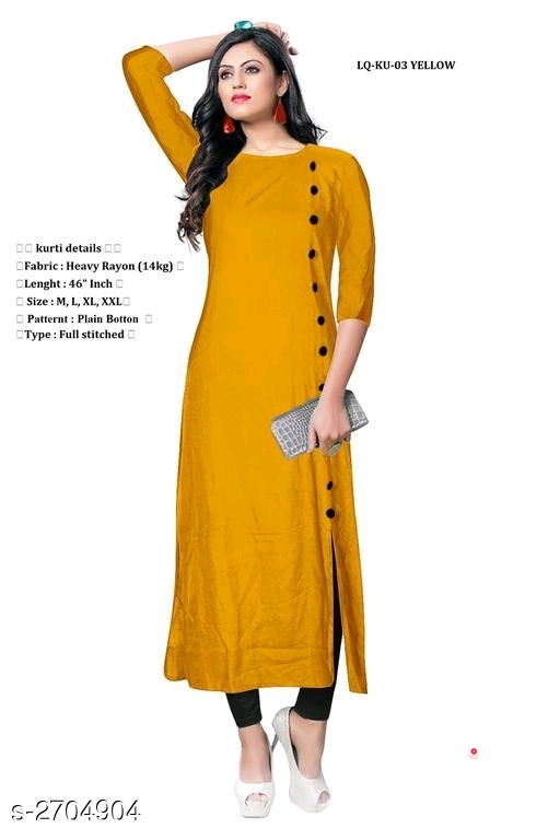 Women Solid Rayon Kurti