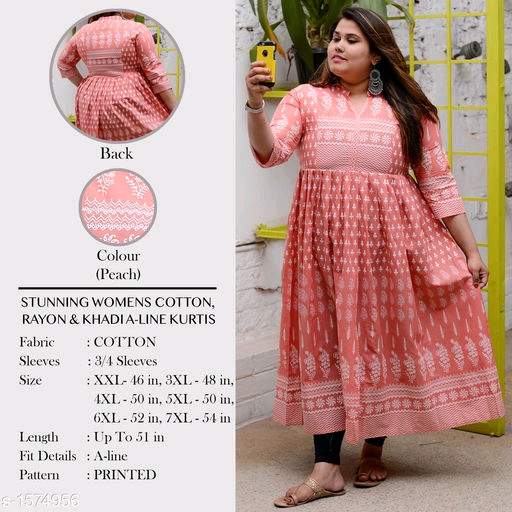 Women's Cotton, Rayon & Khadi A-line Kurtis