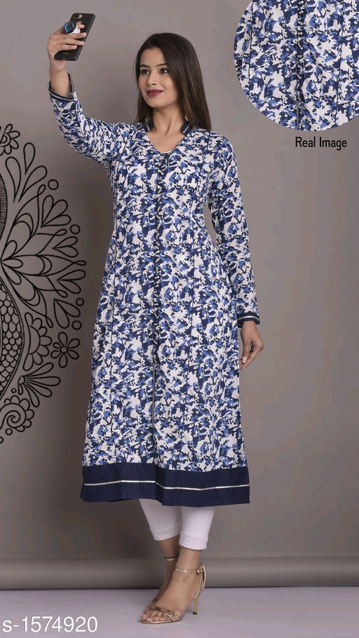 Women's Cotton, Rayon & Khadi A-line Kurtis