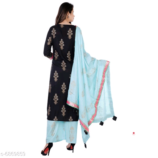 Anarkali Kurti With Trouser & Dupatta Set