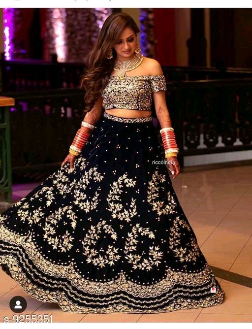 Designer Embroidered Velvet Lehengas Choli