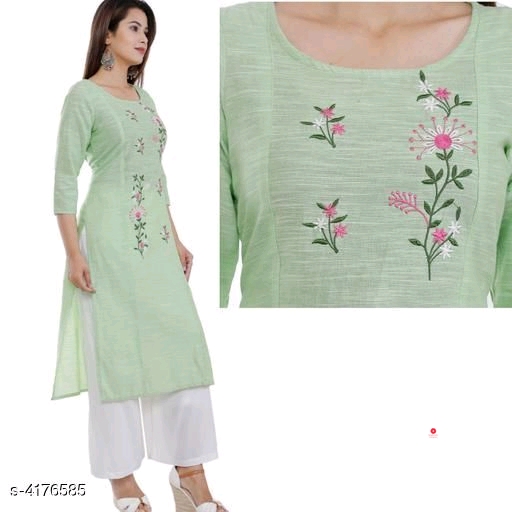 Olla Stylish South Cotton Embroidered Women's Kurtis