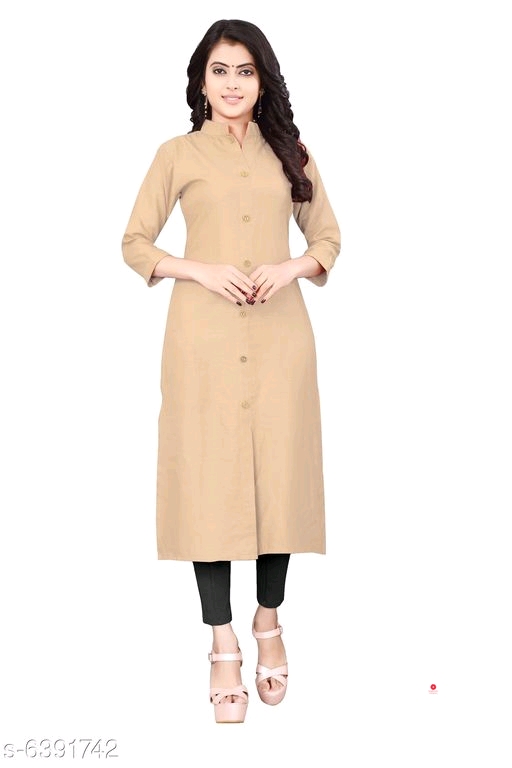 Ruchika Solid Cotton Kurtis