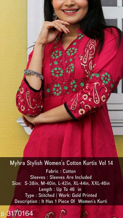 Myhra Stylish Women's Cotton Kurtis