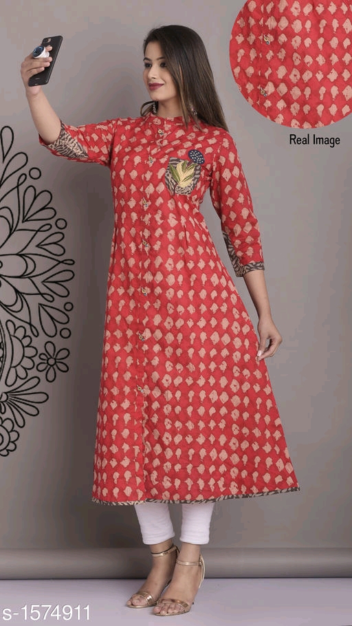 Women's Cotton, Rayon & Khadi A-line Kurtis