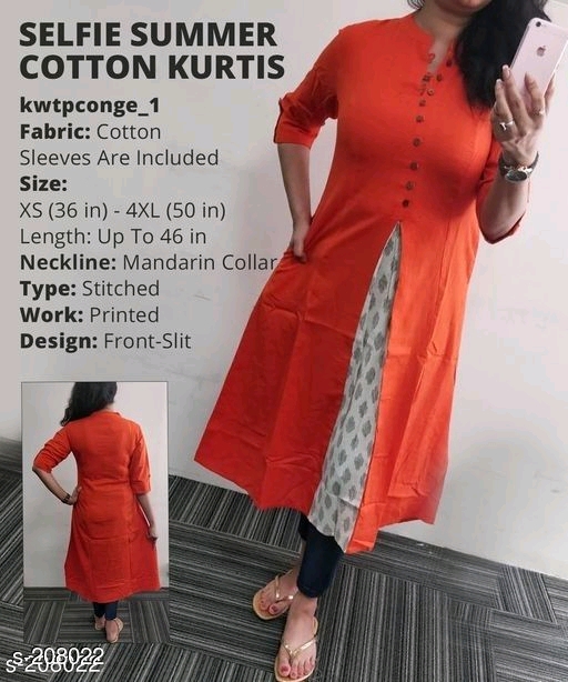 Selfie Summer Cotton Kurtis