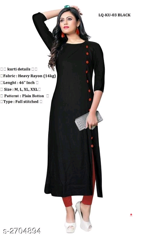 Women Solid Rayon Kurti